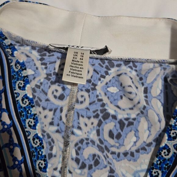 Maggy London Floral Blue and White Midi Dress - Picture 8 of 10